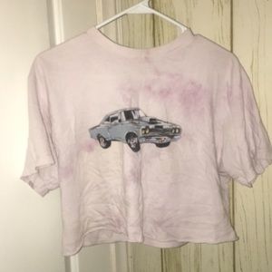 brandy melville car shirt crop top